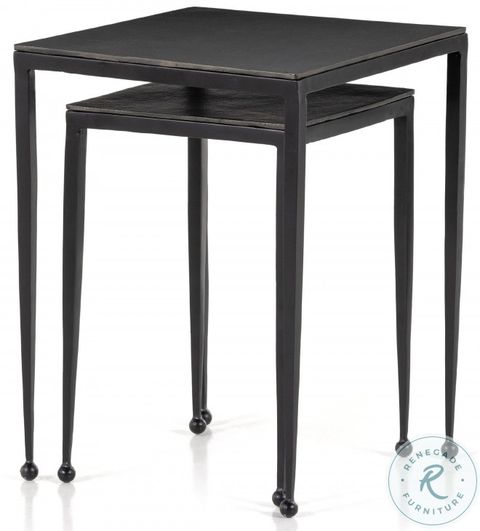 Dalston Raw Black Nesting End Tables From Four Hands | Coleman Furniture for Dalston Nesting End Tables